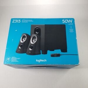 Logitech Z313 Speaker System with Subwoofer (980-000382) Open Box 50w.